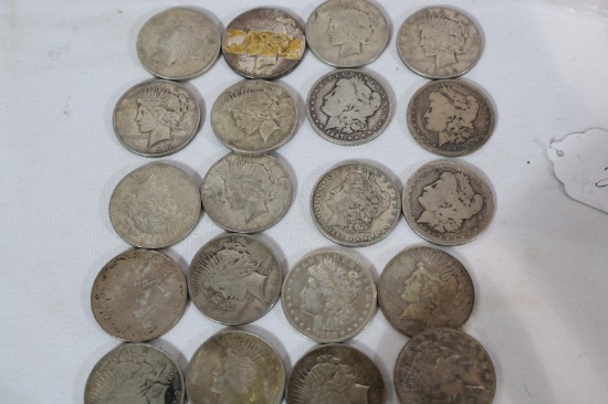MIXED MORGAN & PEACE DOLLARS