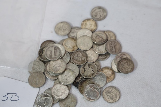 50 SILVER DIMES