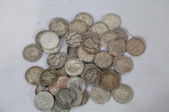 50 SILVER DIMES