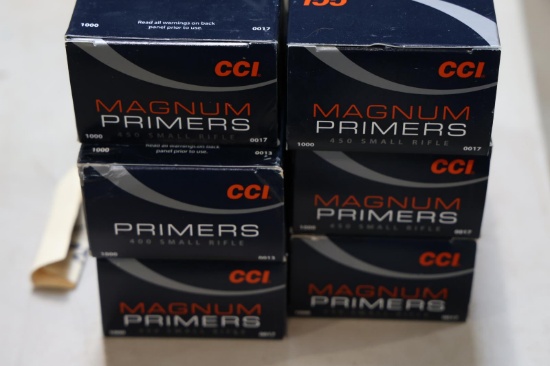 6 BOXES CCI MAGNUM PRIMERS 450 SMALL RIFLE