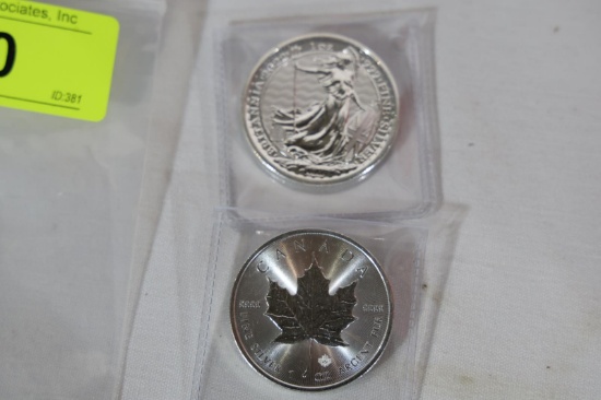 2021 ELIZABETH 5 DOLLARS 1 OZ .999 SILVER COIN &