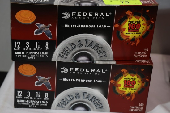 200 ROUNDS FEDERAL 12 GA 2 3/4 AMMO