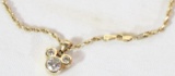 14 KT GOLD & DIAMOND MICKEY MOUSE NECKLACE