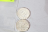 2 - 1 OUNCE .999 SILVER JM ROUNDS