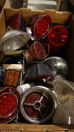 LG BOX MISC HEADLIGHTS, TAIL LIGHTS USED