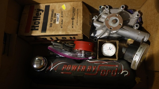 BOX MISC AUTOMOTIVE PARTS, FORD WATER PUMP,