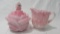 Fenton rosalene cherries creamer & butterfly jar