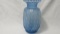 Satin glass controlled bubbled paneled vase w/ CRE top.