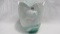 Fenton Seafoam slag Goldfish vase