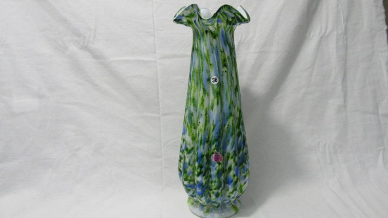 Fenton vasa murrhina 14" ruffled vase- WOW!