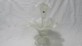 Fenton french opal Diamond LAce single lily epergn