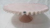 Fenton pink crest cake stand