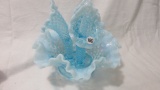 Fenton  blue opal hobnail 3 lily mini epergne