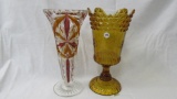 Amber and crystal decorated vase
