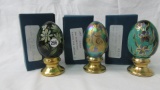 3 Fenton Decorated eggs as shown
