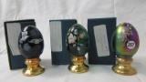 3 Fenton Decorated eggs as shown