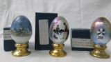 3 Fenton Decorated eggs as shown