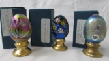 3 Fenton Decorated eggs as shown