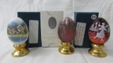 3 Fenton Decorated eggs as shown