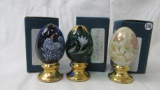 3 Fenton Decorated eggs as shown