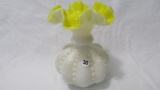 Fenton goldenrod melon rib vase- 6