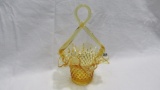 Fenton topaz twist handle basket