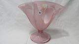 Fenton pink/ lav slag fan vase