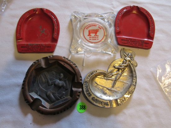 Advertising ashtrays - Cypress Gardens, 2 Benny French's Tavern & Bienville Market