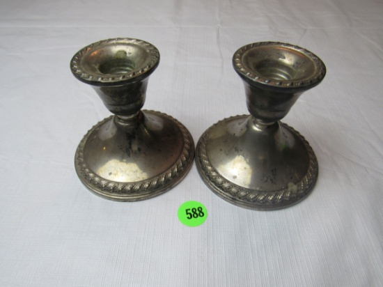 Rogers sterling silver candle holders 3.5" dia x 3.5 high