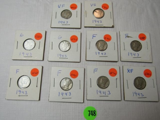 1943 Mercury dimes