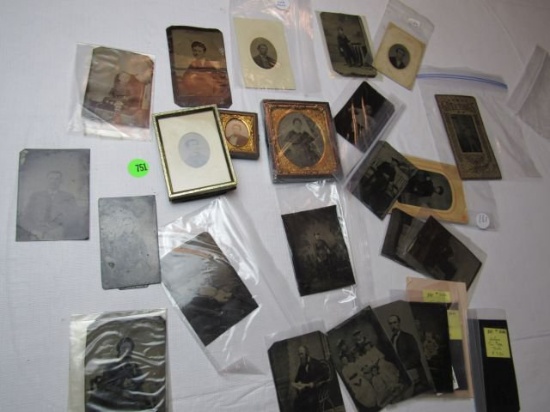 Group of old tin photos