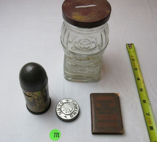 Group of 4 vintage coin banks