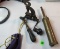 black powder equipment - leather pouch, powder injector & cap vise