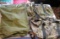 group of 2 camo carry bags and military issue duffle bag