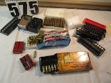 Mixed ammo and empty shell casings & a set of driver bits