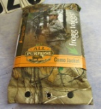 New Frogg Toggs all purpose camo jacket Real Tree Extra size XL/XXL with matching carry pouch