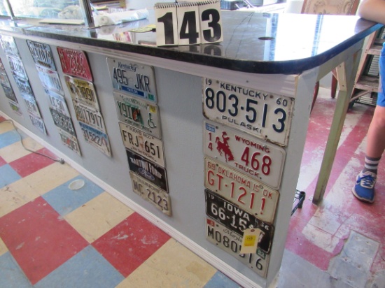 mixed old license plates