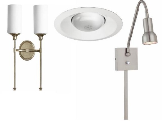 New single and double wall sconces plus  downlights