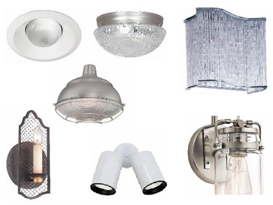 New mixed wall mount sconces, ceiling light  plus case of downlights