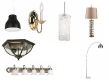 Mixed new lighting fixtures -  table & floor lamps, sconces, vanity, pendants, ceiling, wall lights