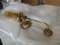 Brass wall sconce with crackle gold globe