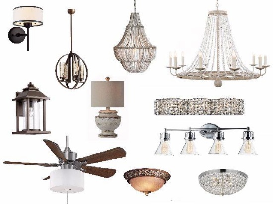 New Ceiling Fans, Chandeliers, Lighting Fixtures