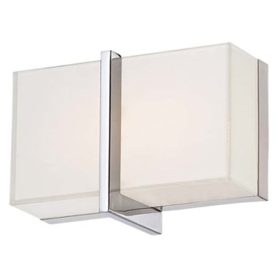 Minka-Lavery LED bath light chrome with mitered white glass #2921-77-L