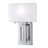 Norwell Lighting  Hamilton - One Light Wall Sconce, Polished Nickel Finish with Matte Opal Glass