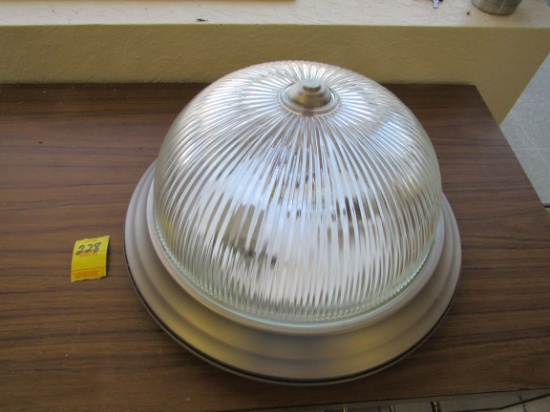 brushed nickel 3 light 14" flush mount ceiling fixture (former display unit repackaged)