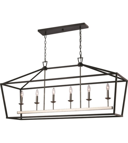 Transglobe 6-light Chandelier #10267PC/BK  Finish: Polished Chrome/Black