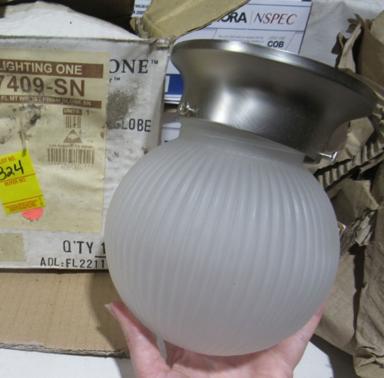 Lighting One 6" Flushmount with Prism Globe SN #7409-SN