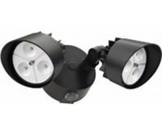 Lithonia Lighting 2-head LED Flood Light #OFLR 6LC 120 P BZ, Dusk to Dawn Bronze (202W26)