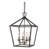 Transglobe Pendant/Foyer Light 4-bulbs Finish: Brushed Nickel/Black #10264BK/BN