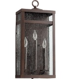 Quorum 772-3-86 oiled bronze Clermont 3 light lantern fixture uses 60watt candelabra bulbs